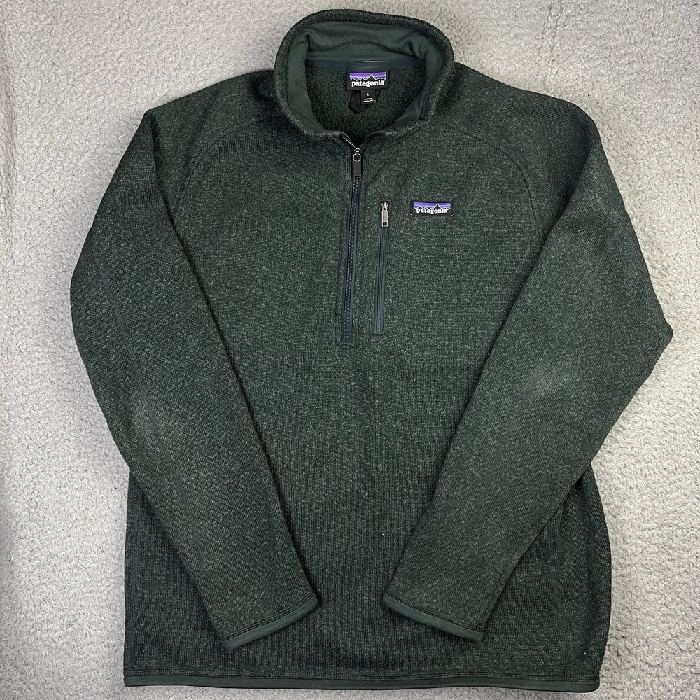 Patagonia Better Sweater Quarter Zip Pullover Green Men's Size L Fleece Jacket